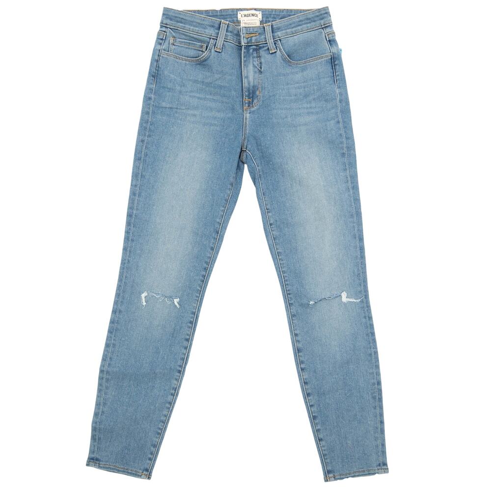 New L'agence Mid-Rise Distressed Skinny Jeans Size 25